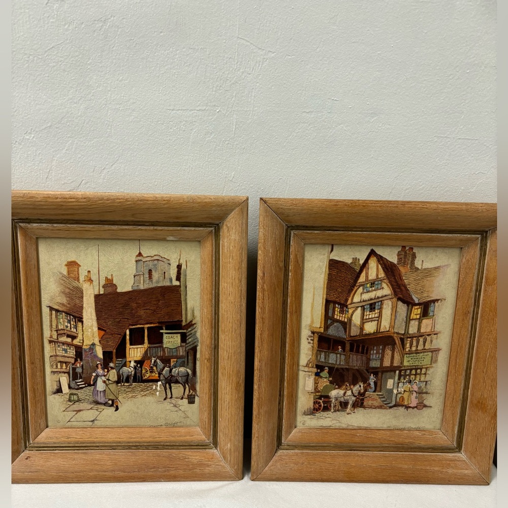 Two vintage original signed and framed Anne Croft paintings 14 by 12